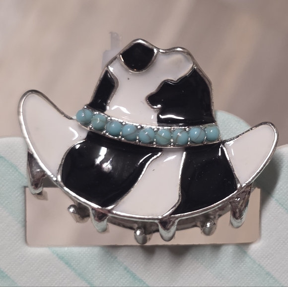 🇬🇪🔹️NWT Turquoise & Silver Tone Western Metal Small Hair Clip Set - Picture 2 of 6